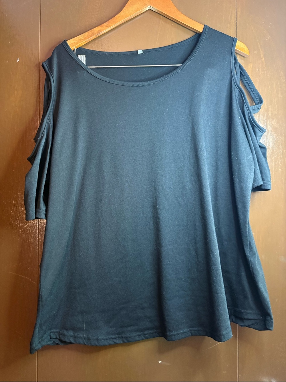 Cold-Shoulder Black Women's Top